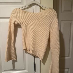Princess Polly Cream Off-Shoulder Sweater